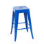 Tabourets de bar en métal sans dossier, ensemble de 4, bleus, hauteur comptoir 61 cm, finition rouille - Design gain de place, 4 tabourets bleus, gain de place, pour salle à manger