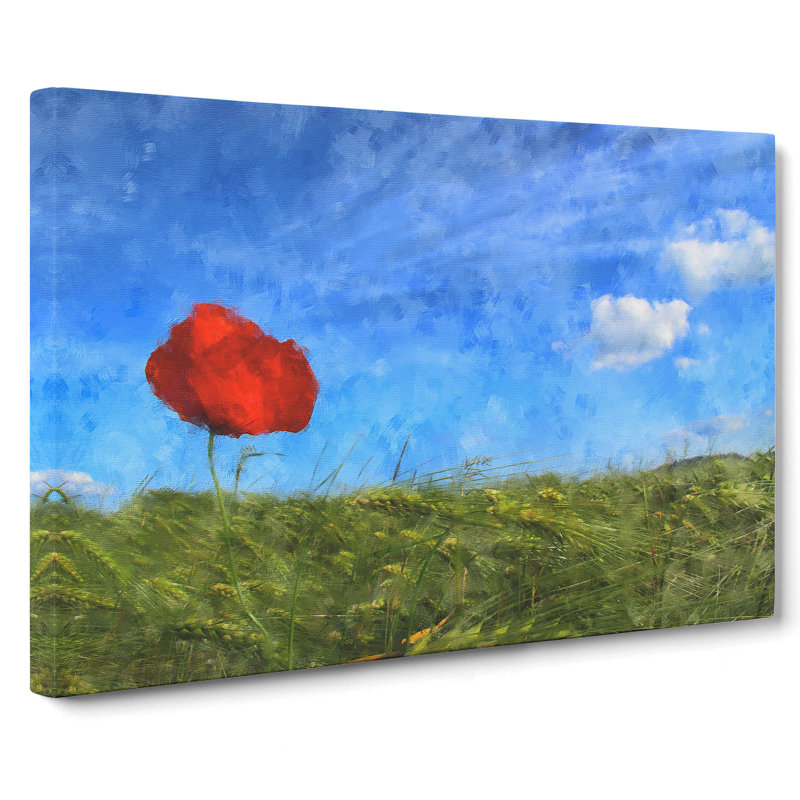 Red Poppy Flower Vol.2 - Wrapped Canvas, 35cm H x 50cm W x 3cm D