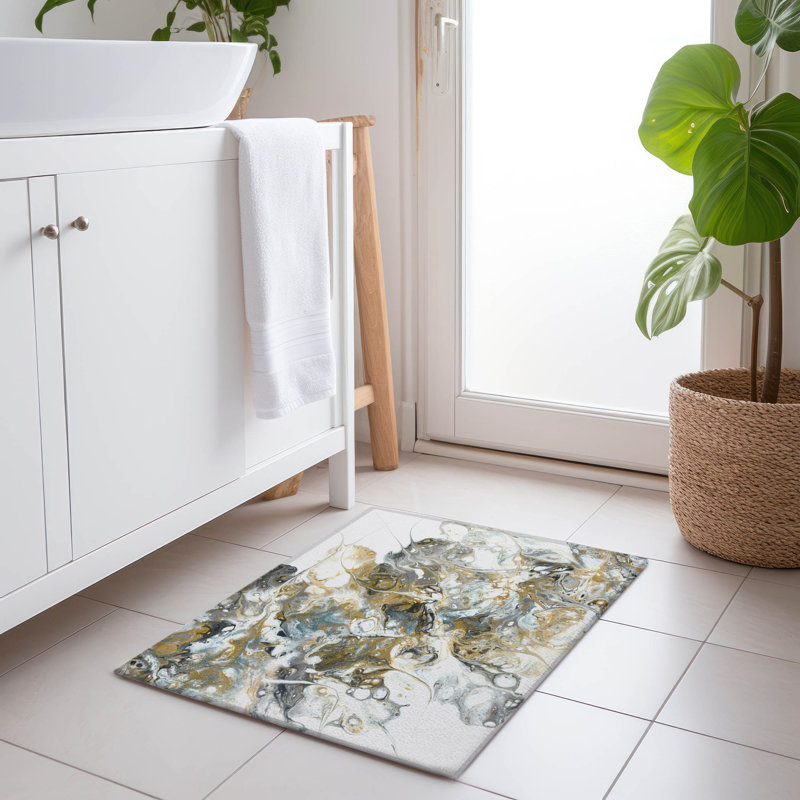 Premium Machine Washable Mayfield Smoke Rug, Rectangle 1'8" x 2'6"
