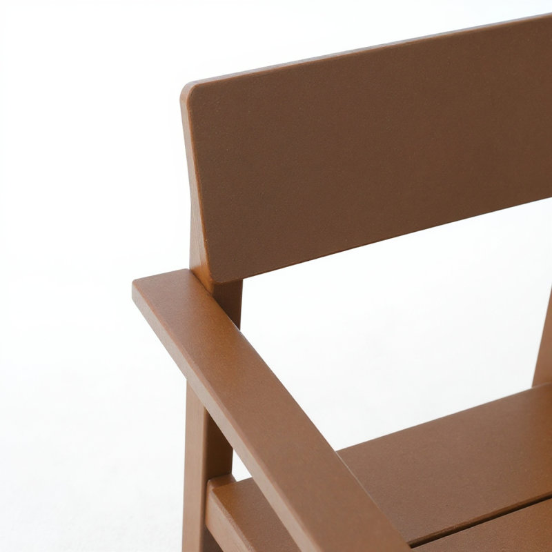 Brown HDPE Outdoor & Garden Armchairs With  Backres Modernist Designt Chairs, Brown