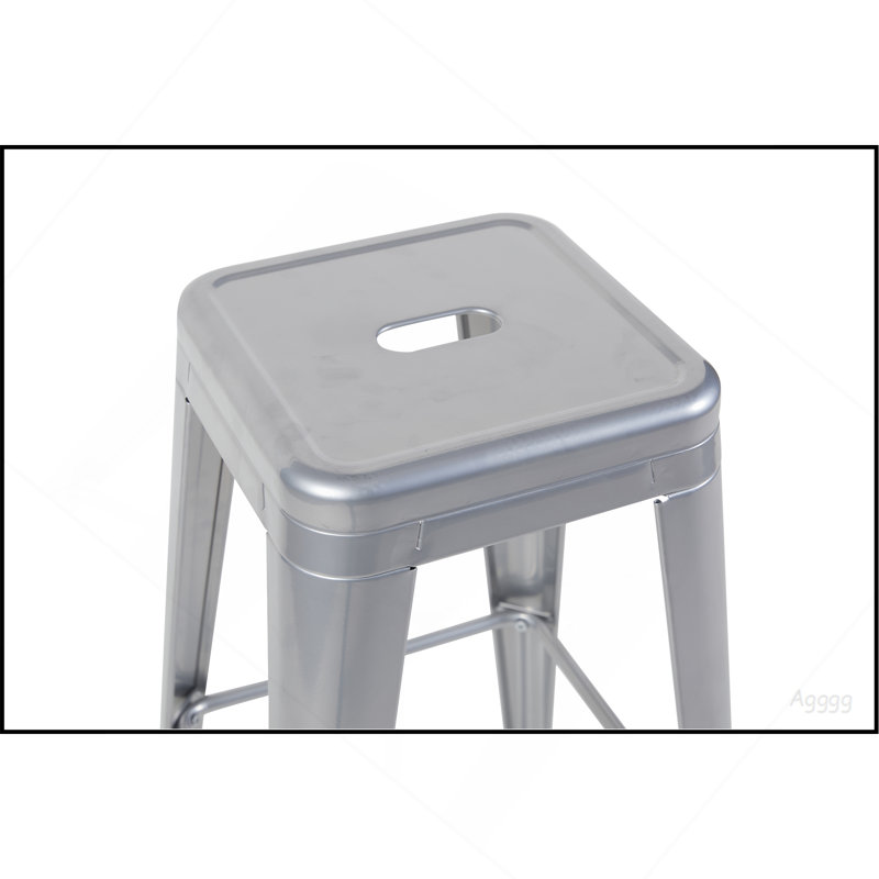 Ensemble de 4 tabourets de bar de 24 po à hauteur de comptoir, tabourets de bar en métal sans dossier, empilables, détachables et faciles à assembler