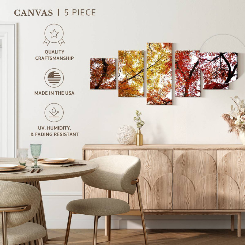 Sunny Autumn Leaves, 24" H x 55" W
