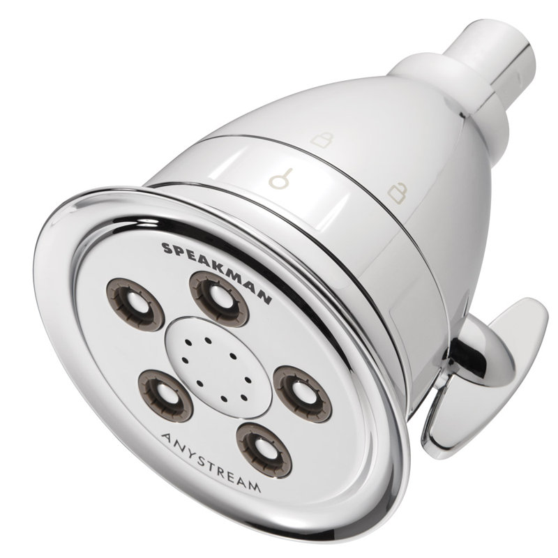 Polished Chrome Adjustable Shower Head with Filter and Jet Spray