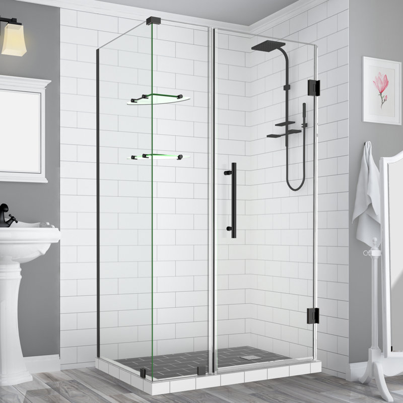 Cabine de douche rectangulaire à charnière 36 po x 72 po Bromley GS