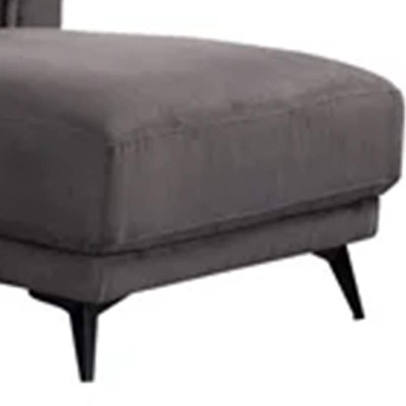 Canapé modulaire Panie, appuis-tête réglables, méridienne droite, tissu gris, 99 po, Tissu gris foncé
