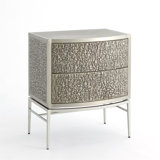 Crinkle Bedside Chest-Nickel/Antique Nickel