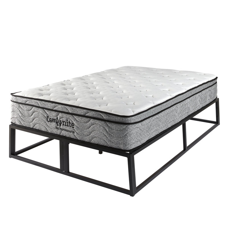 Metal 4Ft Platform Bed Black, Double (4'6)