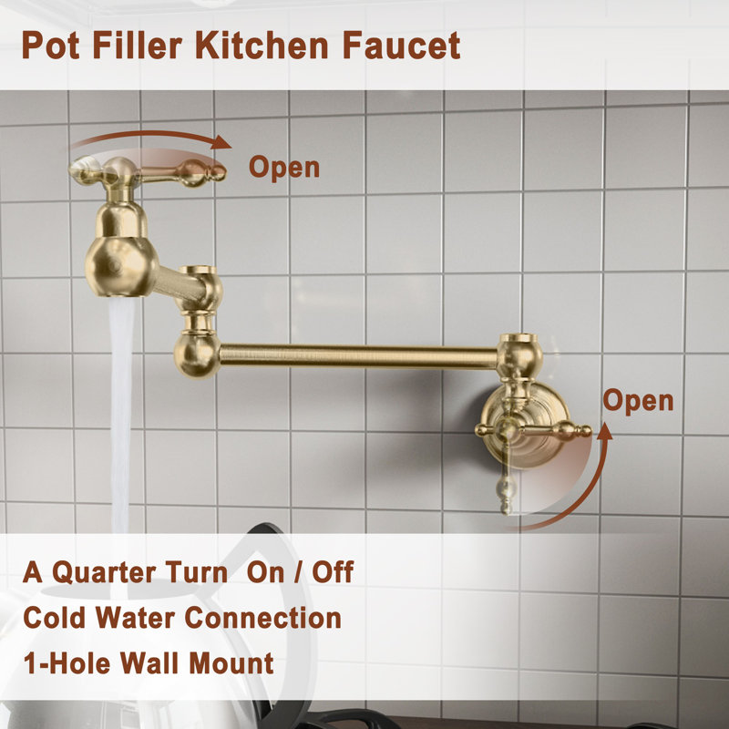 Mondawe Kitchen Faucet, Brushed Gold