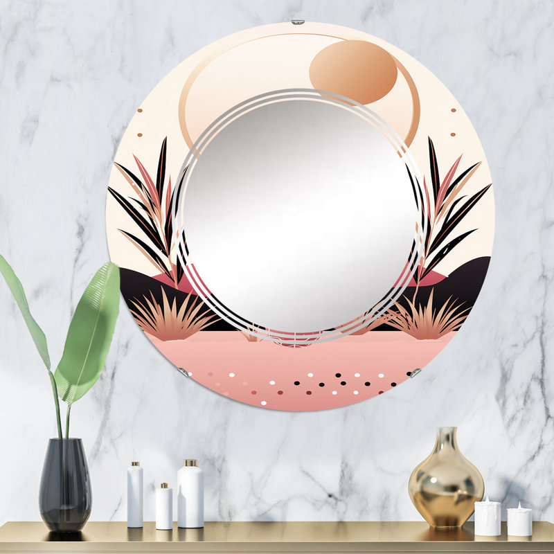Perit - Miroir mural moderne rond, 32 po x 32 po