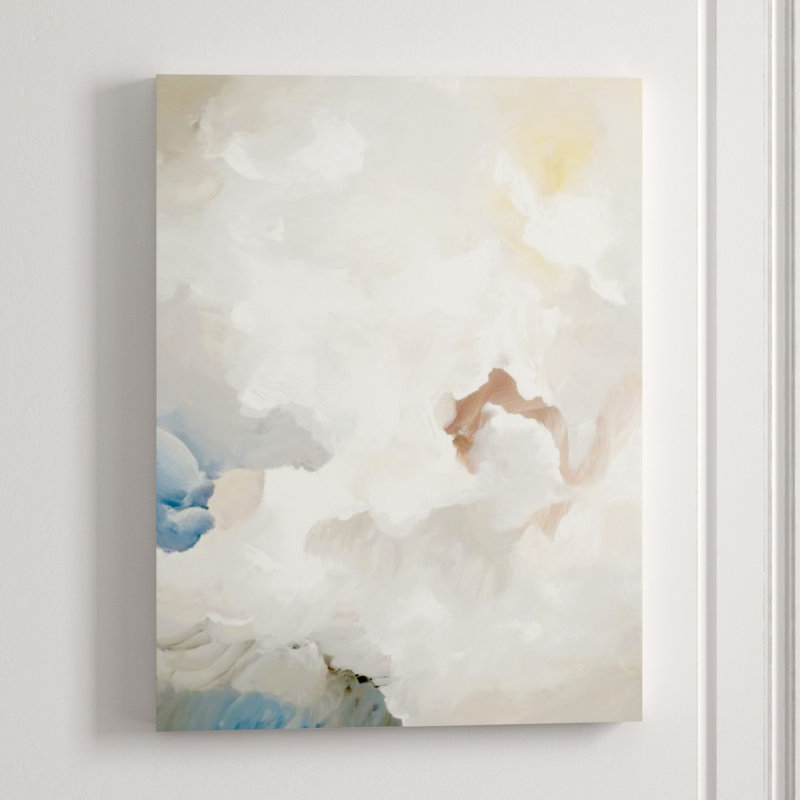 White On Gray Print by Sara Brown, Image Brush Gel, 32" H x 24" W x 2" D