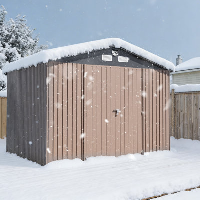 Remise de rangement pour outils en métal l 10 pi x P 12 pi avec lumières DEL et bouches d'aération