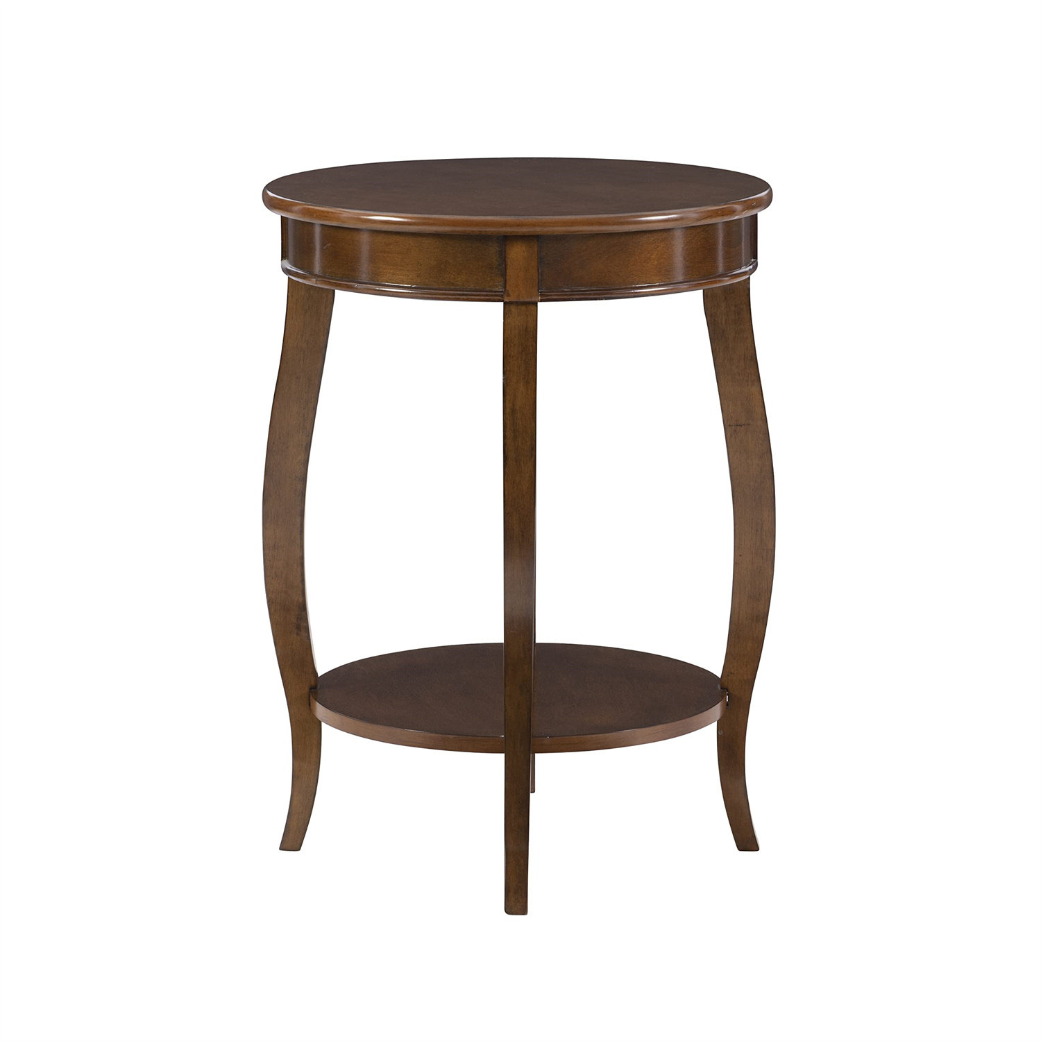 Alcott Hill Powell Hazelnut Round Shelf Table, Traditional End Table