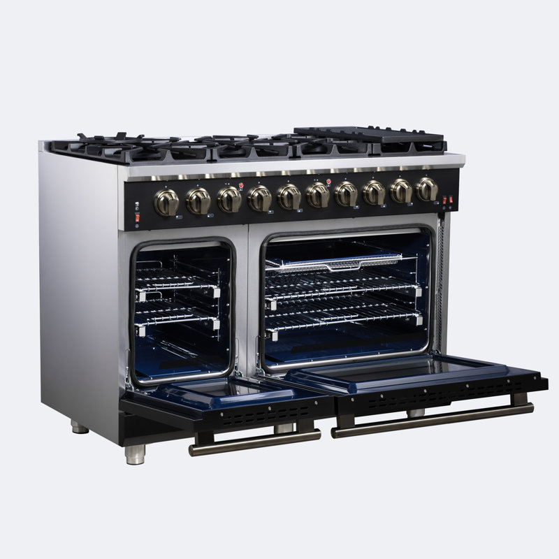 Cuisinière à gaz autoportante Massimo 48, Noir