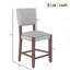 Ensemble de 4 tabourets de bar de style Mid-Century de 40,4 po avec dossier, tabourets de bar rembourrés en lin avec pieds en bois massif pour la salle à manger de l'îlot de cuisine, gris (chaises 4 pièces)-121091754