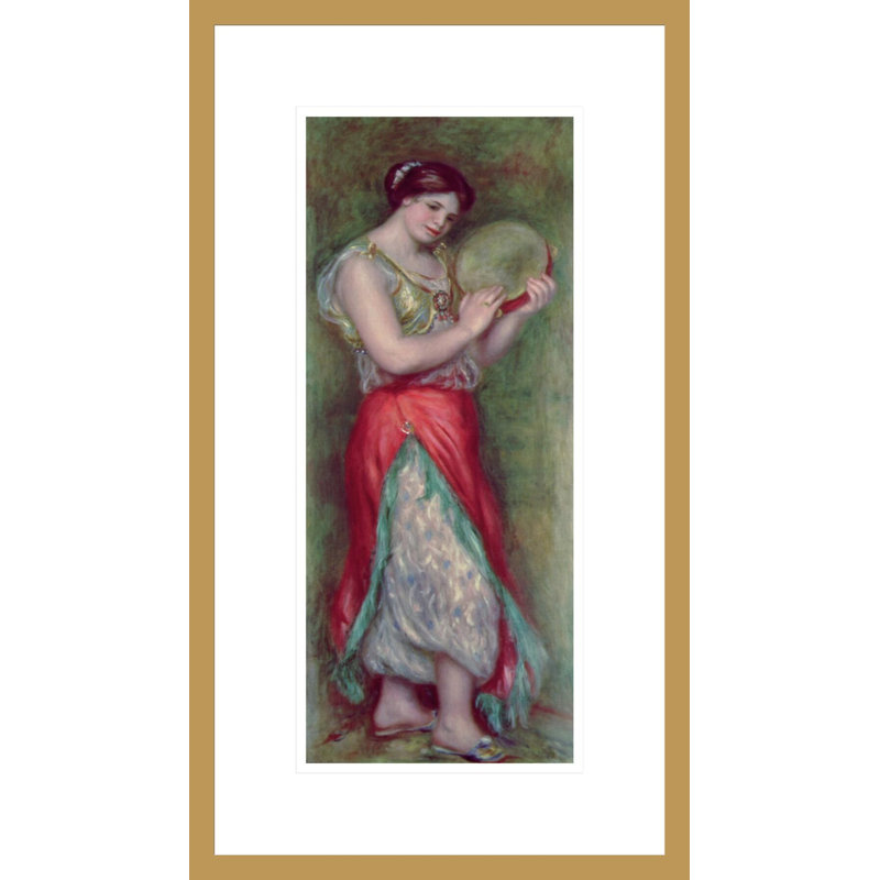 «Dancing Girl with Tambourine» par Pierre-Auguste Renoir, impression giclée encadrée, H 21,75 po x l 12,37 po