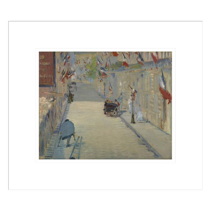 La rue Mosnier avec drapeaux par Edward Manet, impression giclée sur cadre, H 13,75 po x l 15,64 po