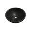 Lavabo vasque rond de luxe en marbre naturel gris foncé, lavabo vasque rond de 15,8 po, surface mate, un lavabo rond rond pour spa, finition solide-955839919