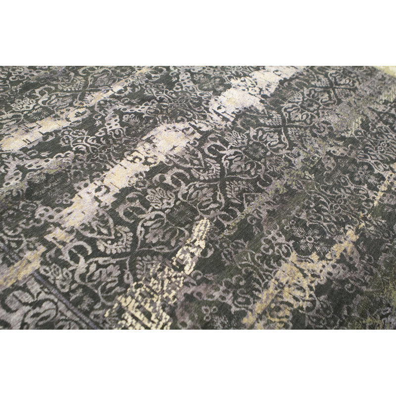 Tapis argent noué à la main de haute qualité
