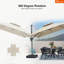 9' x 12' Heavy Duty Outdoor Large Double Top Offset Square Parasol, Canvas Material, Premium Fabric, With Base,Beige-112902229
