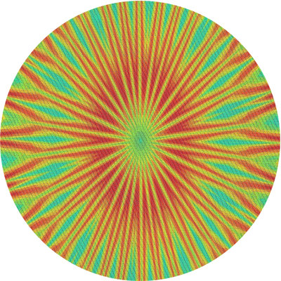 Tapis vert/orange tissé à la machine