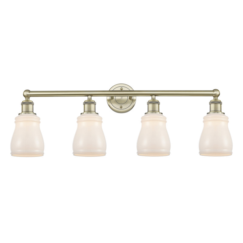 Mccarver 4 - Light Dimmable Vanity Light, White, Antique Brass