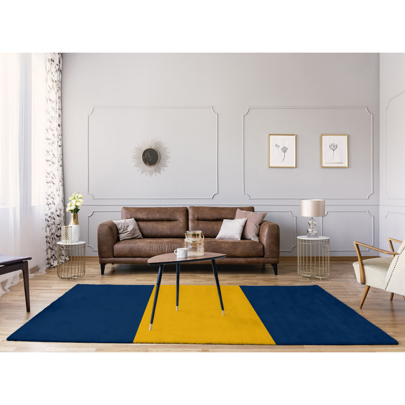 Tapis bleu/jaune, Rectangle 8 pi x 10 pi