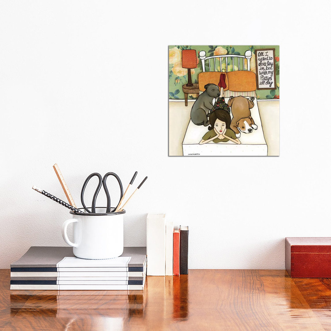 Pitties All Day by Jamie Morath - Print on Canvas