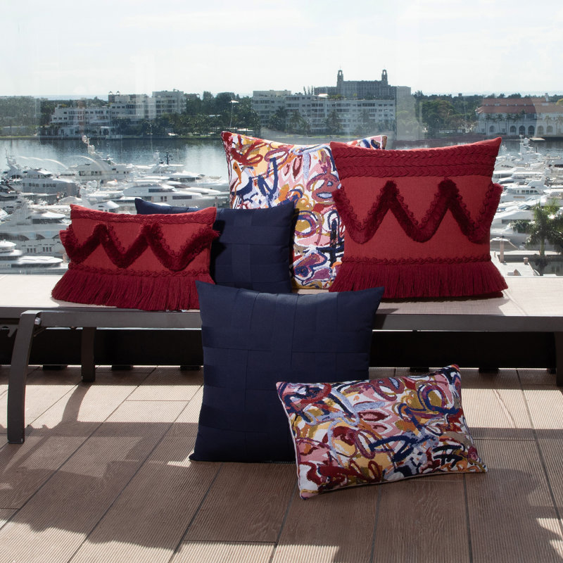 Graffiti Outdoor Square Sunbrella® Pillow Cover & Insert, Multicolor, 20"H x 20"W