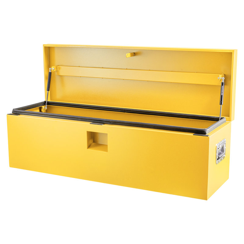 Boîte à outils robuste pour camion avec serrure, coffre de rangement en acier pour camionnette, véhicule récréatif, remorque