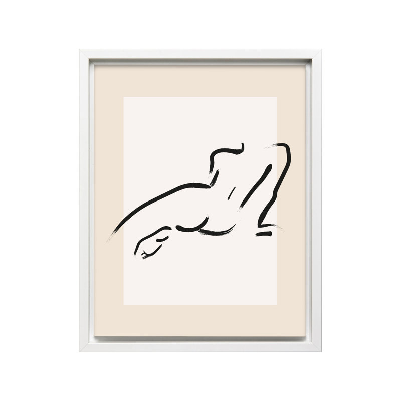 Silhouette féminine n ° 3, Canevas, Encadrement blanc, H 16 po x l 20 po