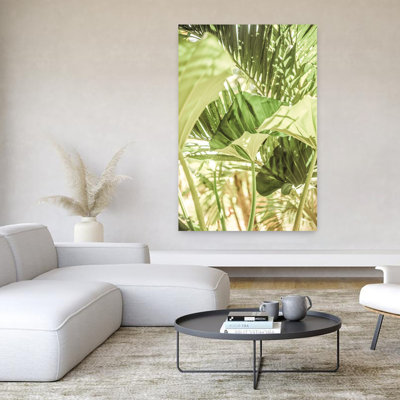 Art contemporain, paysage serein, palmier rétro, art contemporain