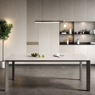 Modern simple rock plate aluminum dining table