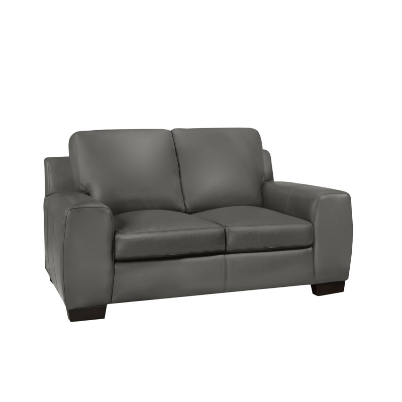 Causeuse Lynsey, Cuir moka, 36" H x 64" W x 37" D