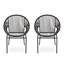 Chaise moderne d'extérieur en fer noir, l 28,01 po x L 26,28 po, H 31,83 po, structure polie