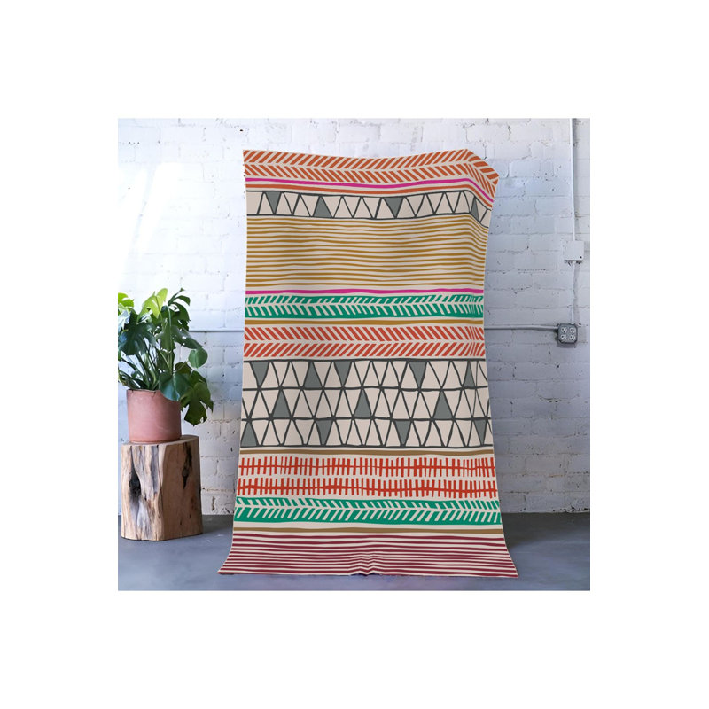Tapis décoratif lavable à la machine multicolore, Tapis de couloir 4 pi 11 po x 9 pi 10 po inclus