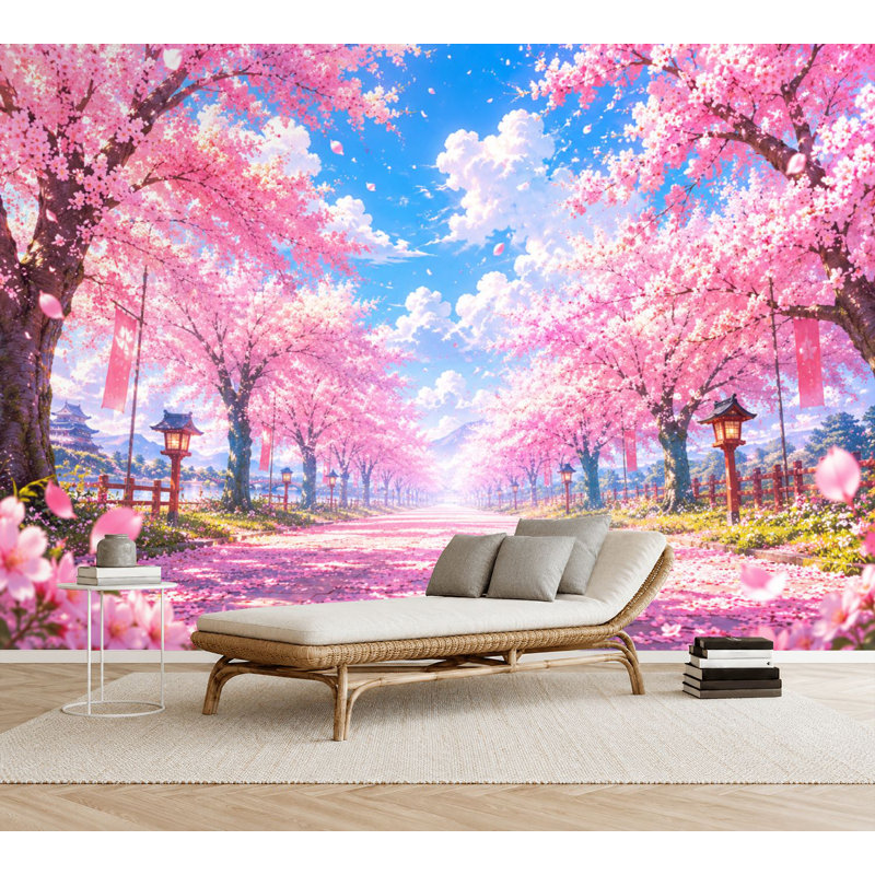 Papier peint adhésif autocollant Serene Pathing, 69" L x 96" W