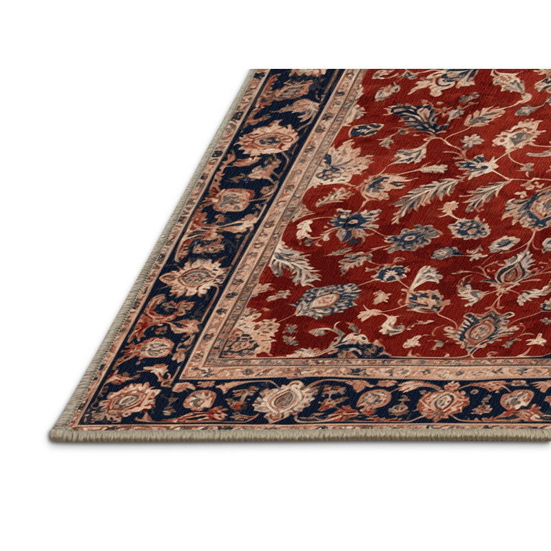 Machine Washable Persian Brown Area Rug, Rectangle 7' x 10'