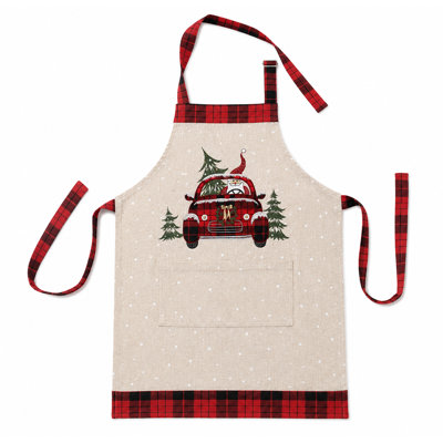 Tablier de père noël sur un tablier de voiture