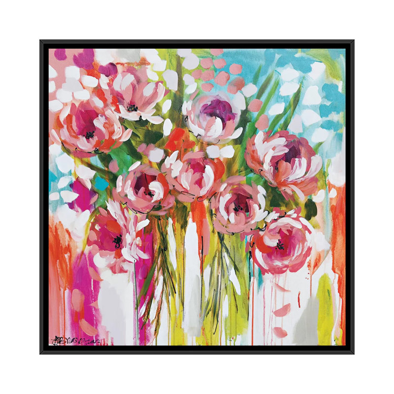 «Sunburst Symphony», reproduction sur toile, H 18 po x l 18 po x P 1,5 po, Toile encadrée noire, Pas de tapis