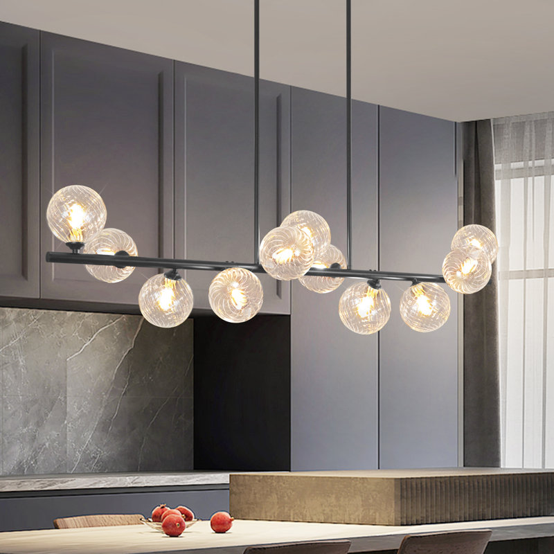 11-light Chandelier Black Modern Light Bubble Pendant Lights Fixture Large Chandelier For Kitchen Island Dining Room