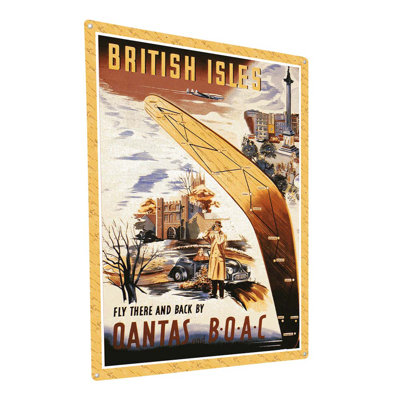 Vintage Qantas BOAC Fly British Isles