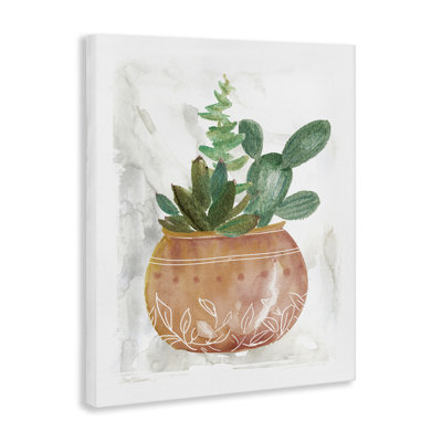 Succulent Planter Vase Canvas Wall Art by Carol Robinson