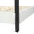 Queen Size Canopy Bed Luxury Contemporary Style Jet Black Metal Frame With Plush White Bouclé Upholstery