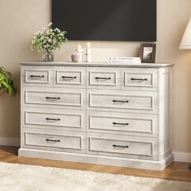 55'' W Farmhouse 10-Drawer Dresser