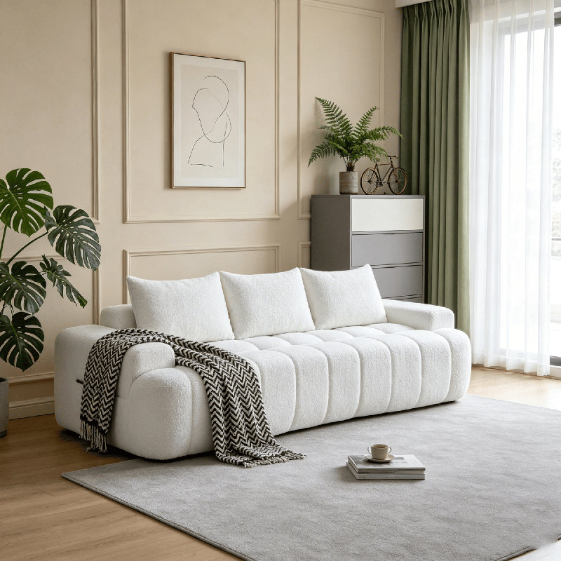 Canapé 100 po, CSN-W5515P495958 Blanc