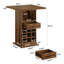 Unité de bar à la maison, armoire de bar carrée avec rangement et support à vin