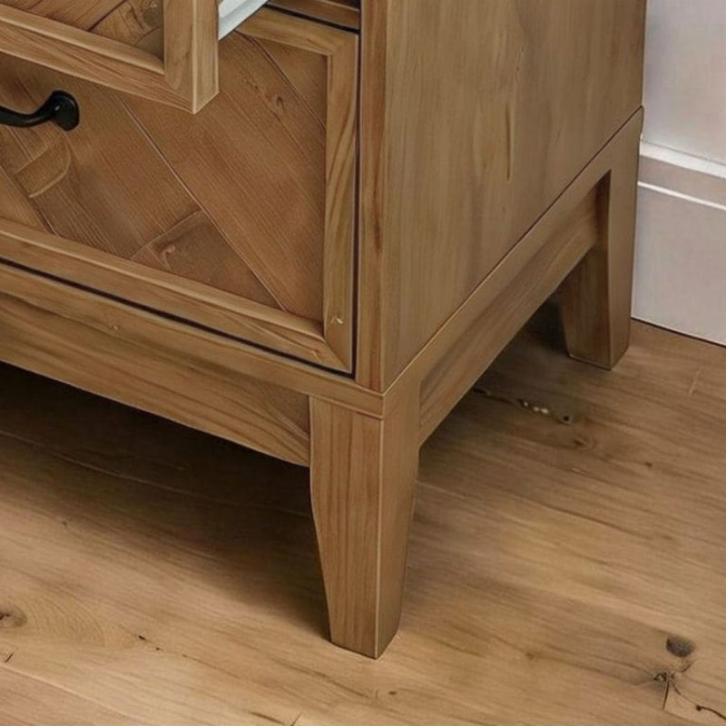 Chevron 2 Drawer Bedside Table