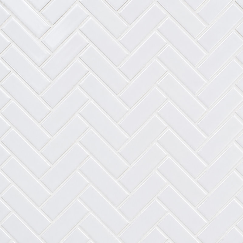 Mosaïques Tuxedo 1x3 à chevrons blancs, 1 x 3 chevrons blancs