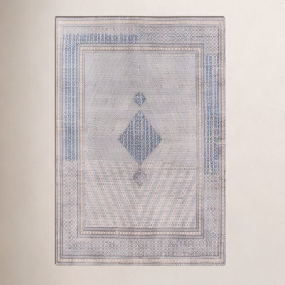 Favager Blue Light Brown Oriental Rug