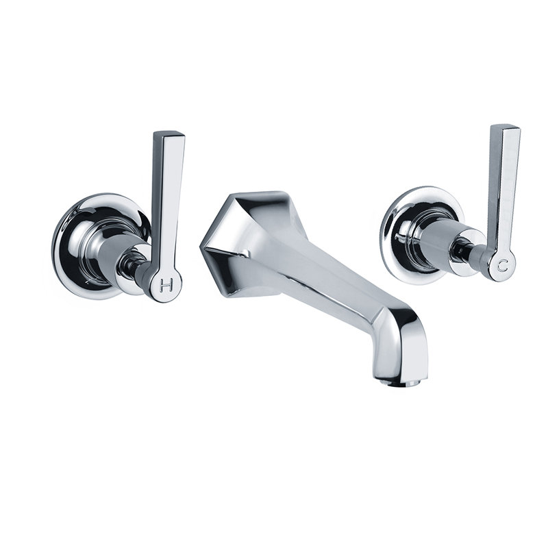Mackintosh Wall Mounted Optional 2-handle Bathroom Faucet, Polished Chrome